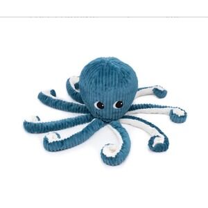 Les Deglingos Les Ptipotos Blue Octopus Corduroy Plush Stuffed Animal Toy‎